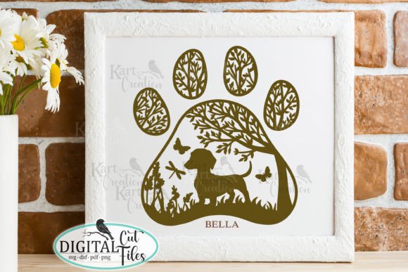 Dachshund Dog Paw Svg Dxf Pdf Cut File