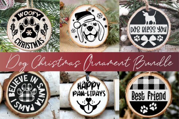 Dog Christmas Ornament Bundle 6 SVG