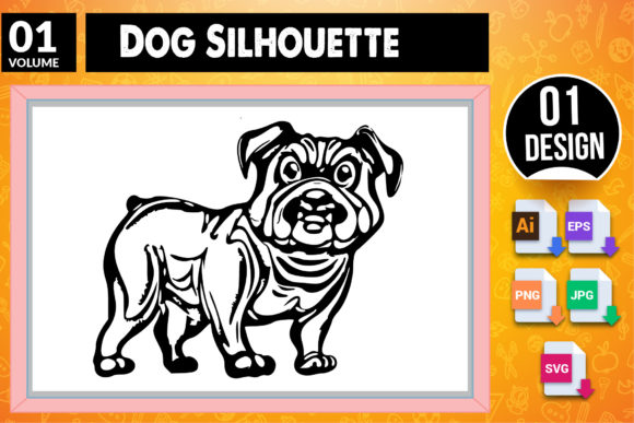 Dog Silhouette SVG Craft Design 01