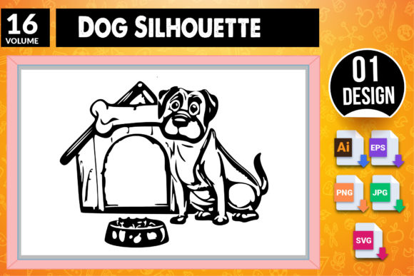 Dog Silhouette SVG Craft Design 16
