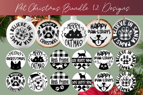 Pet Christmas Ornament Bundle SVG