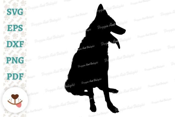 Sitting Husky Dog Silhouette Svg Png Dxf
